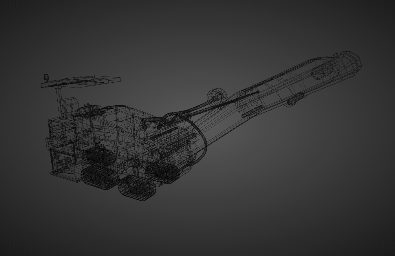 Cold Planer Heavy Vehicle Low-poly 3D model_10