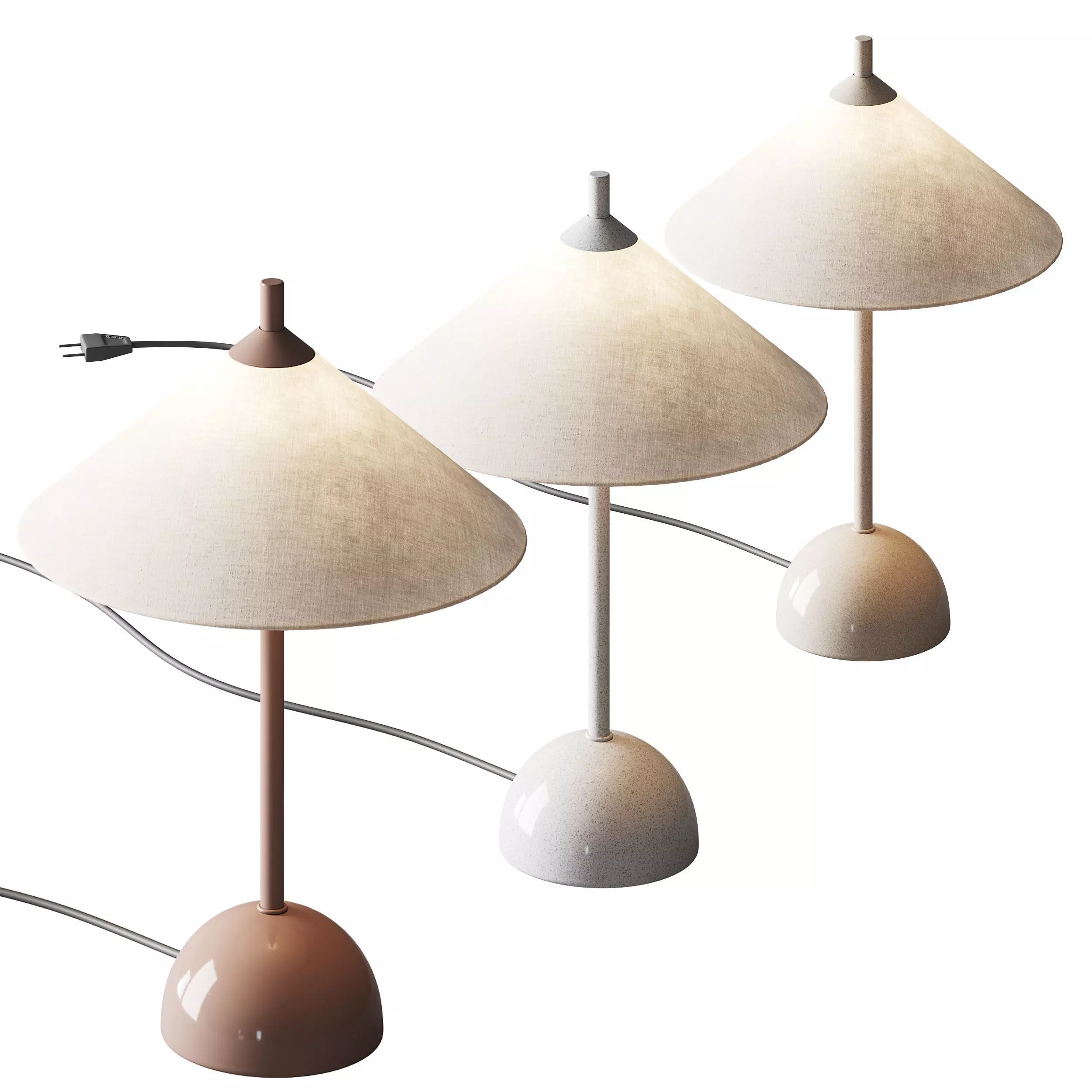 Tafellamp Vica met marmeren voet 3D model_0