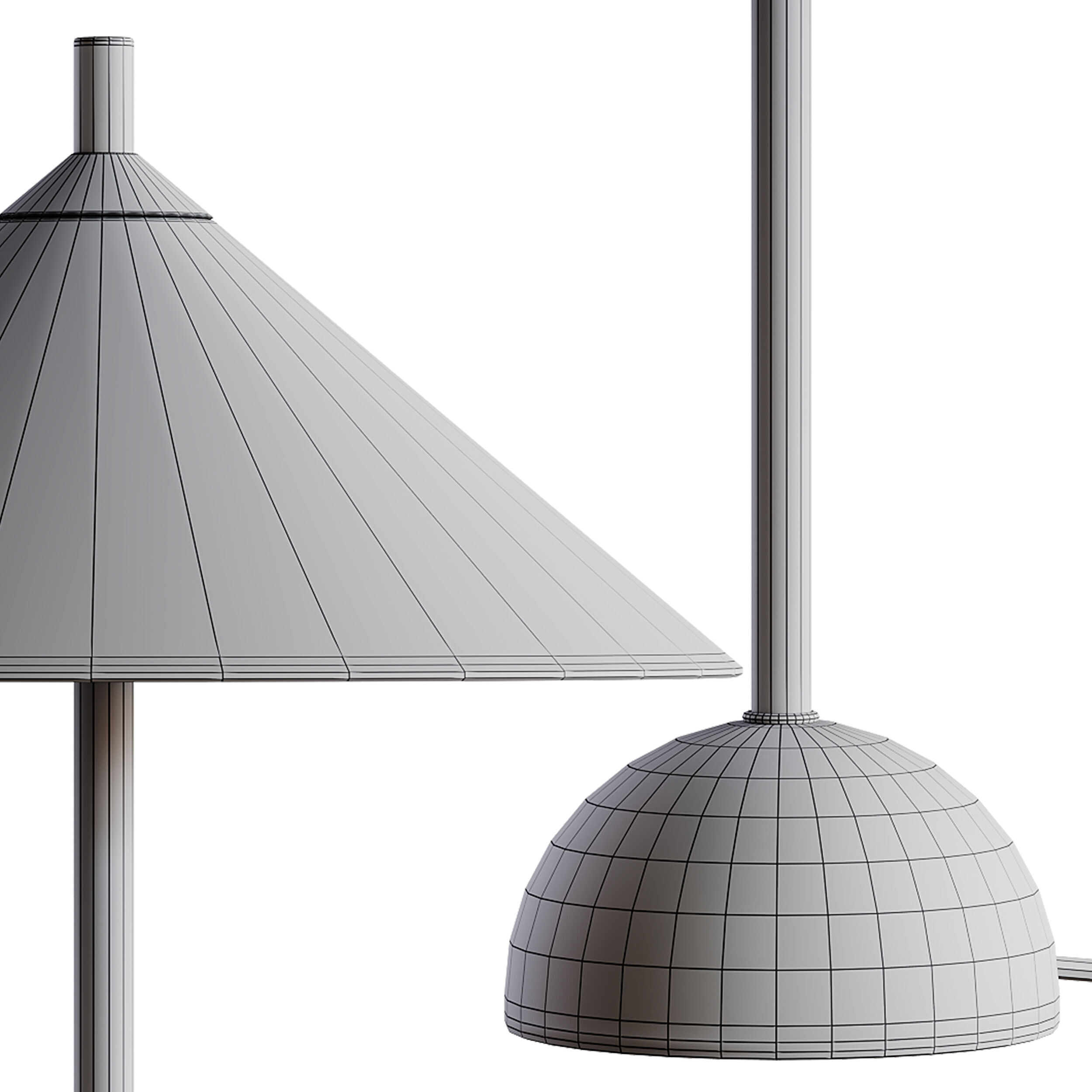 Tafellamp Vica met marmeren voet 3D model_14