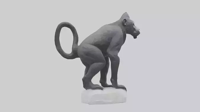 Howler Monkey statue model Low-poly 3D model