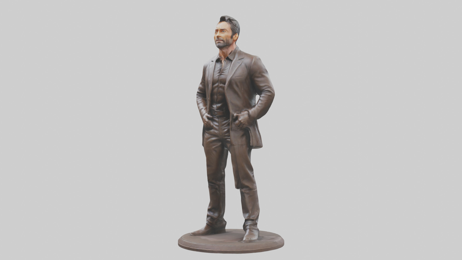 Hugh Jackman statue model Low-poly 3D model_8