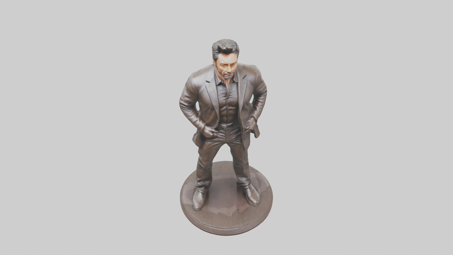 Hugh Jackman statue model Low-poly 3D model_16