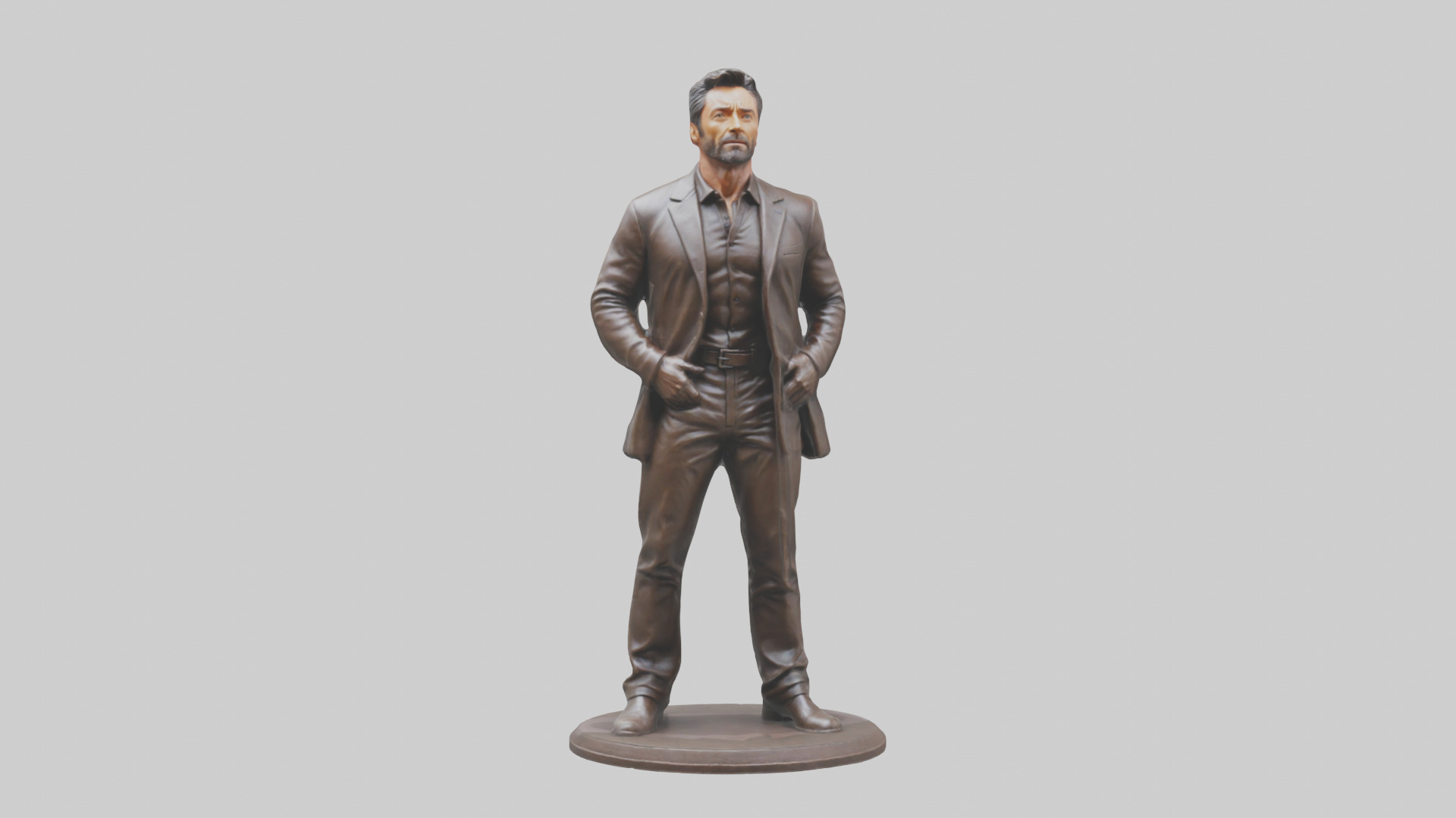Hugh Jackman statue model Low-poly 3D model_9