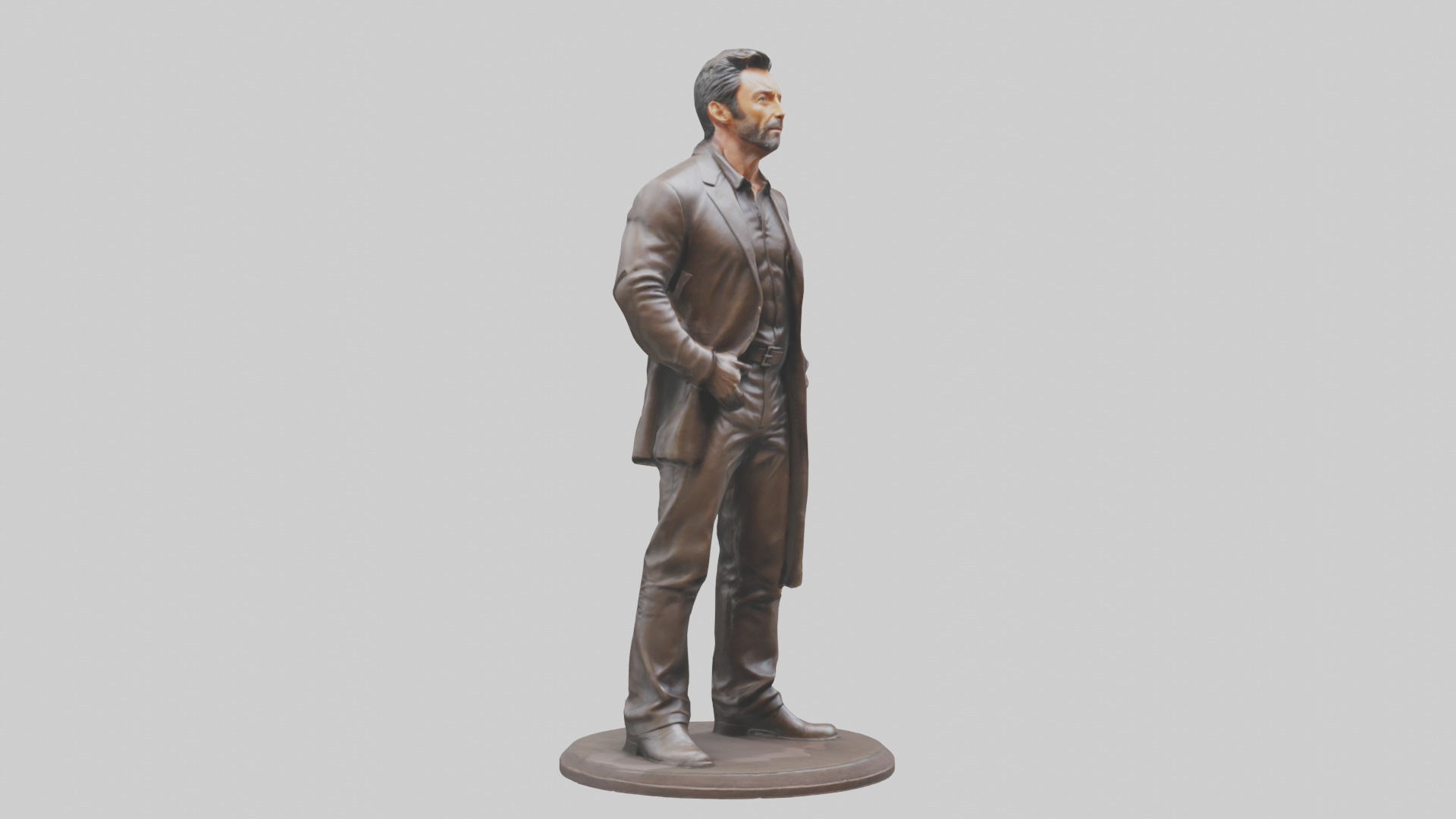 Hugh Jackman statue model Low-poly 3D model_7