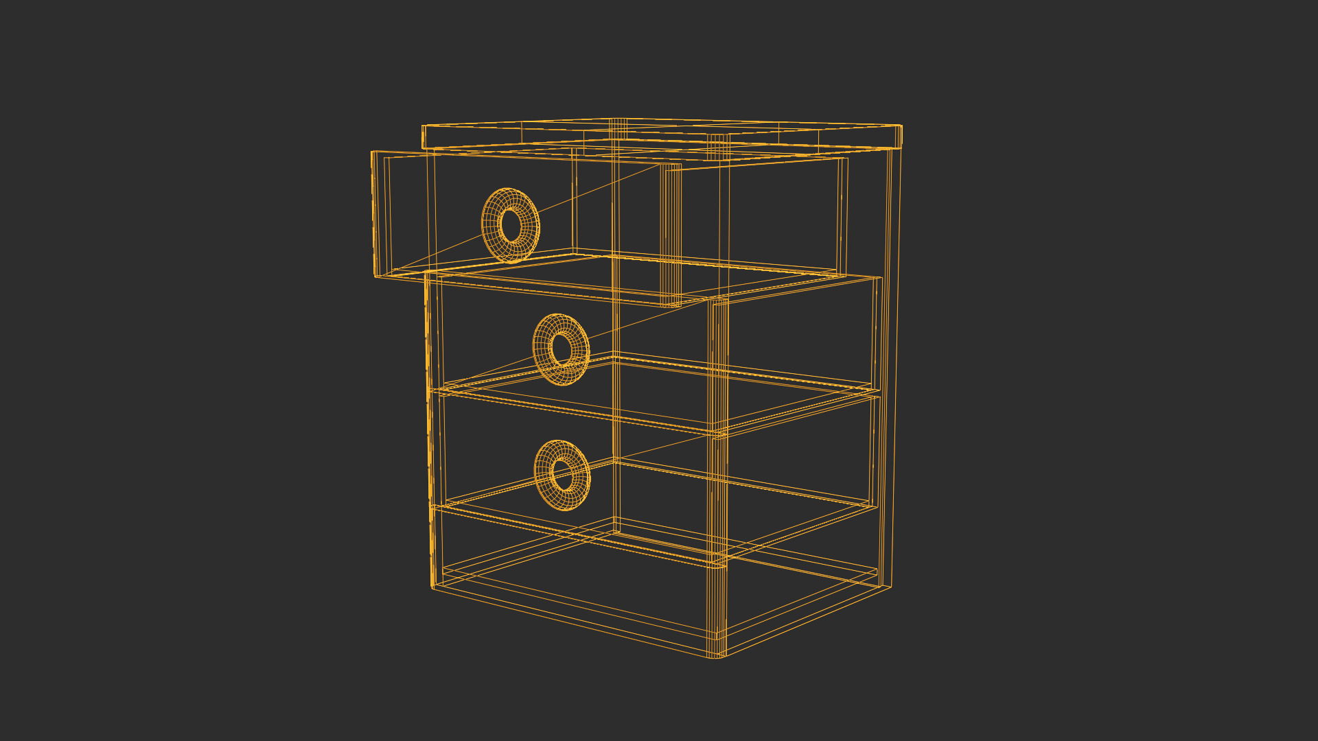 Chest Of Drawers 3D Model Low-poly 3D model_5