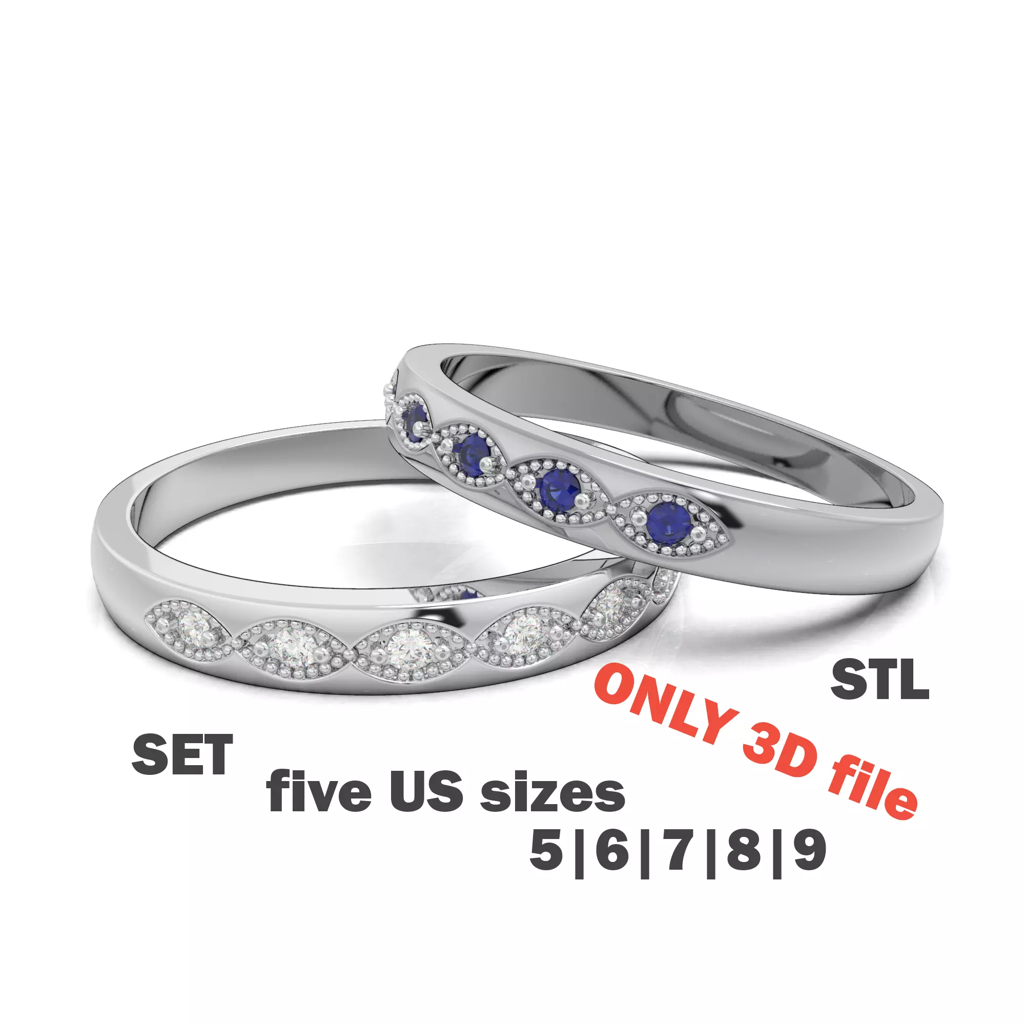 Printable wedding band ring- STL 3d file 3D print model