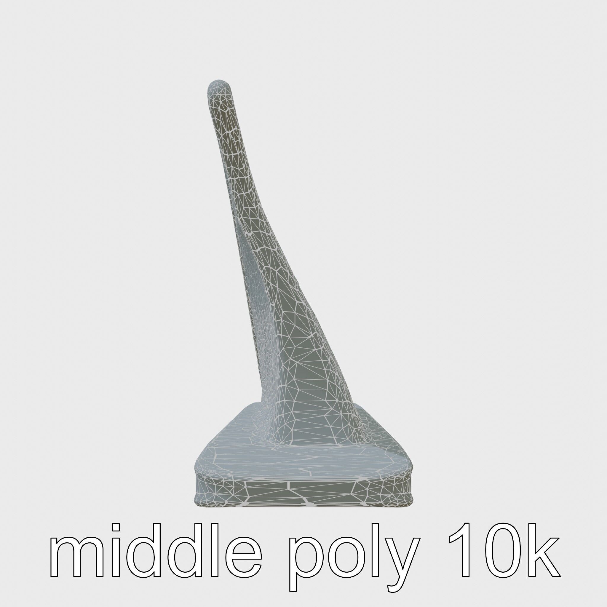 Marine Surfboard Fin with Curved Blade Design Low-poly 3D model_9