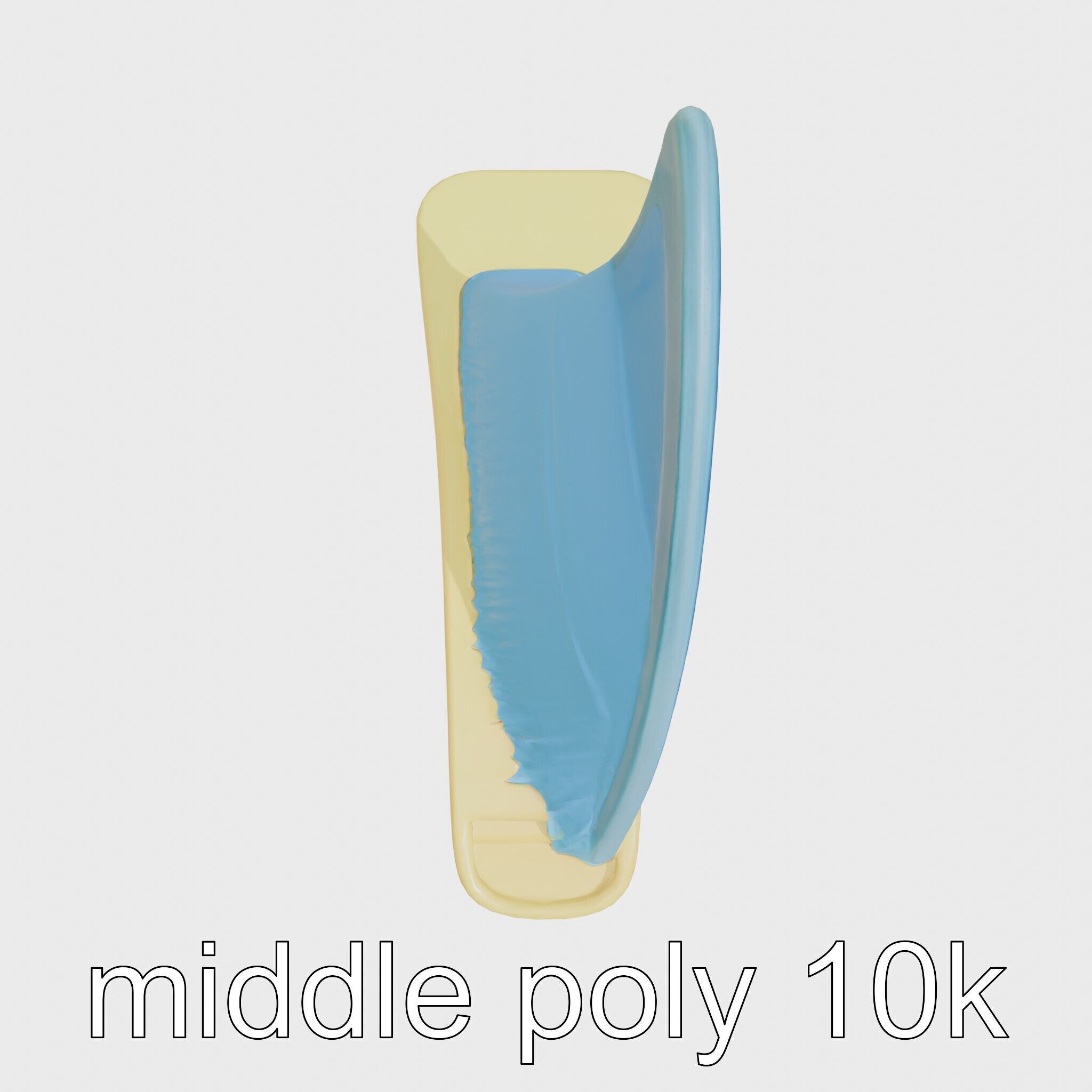 Marine Surfboard Fin with Curved Blade Design Low-poly 3D model_19