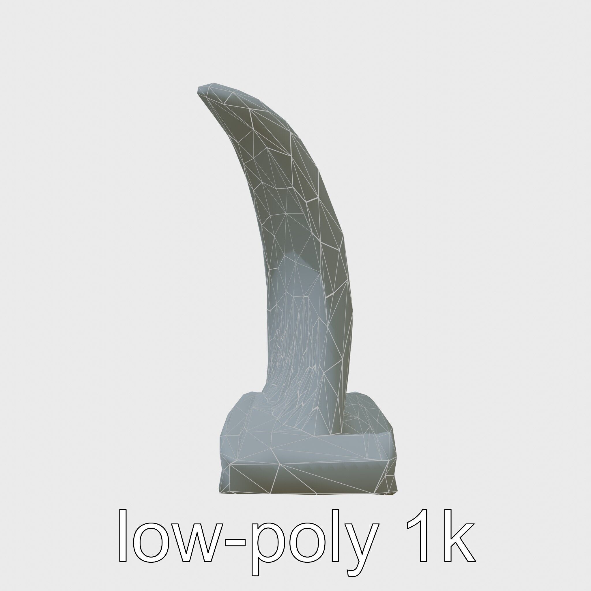 Marine Surfboard Fin with Curved Blade Design Low-poly 3D model_10