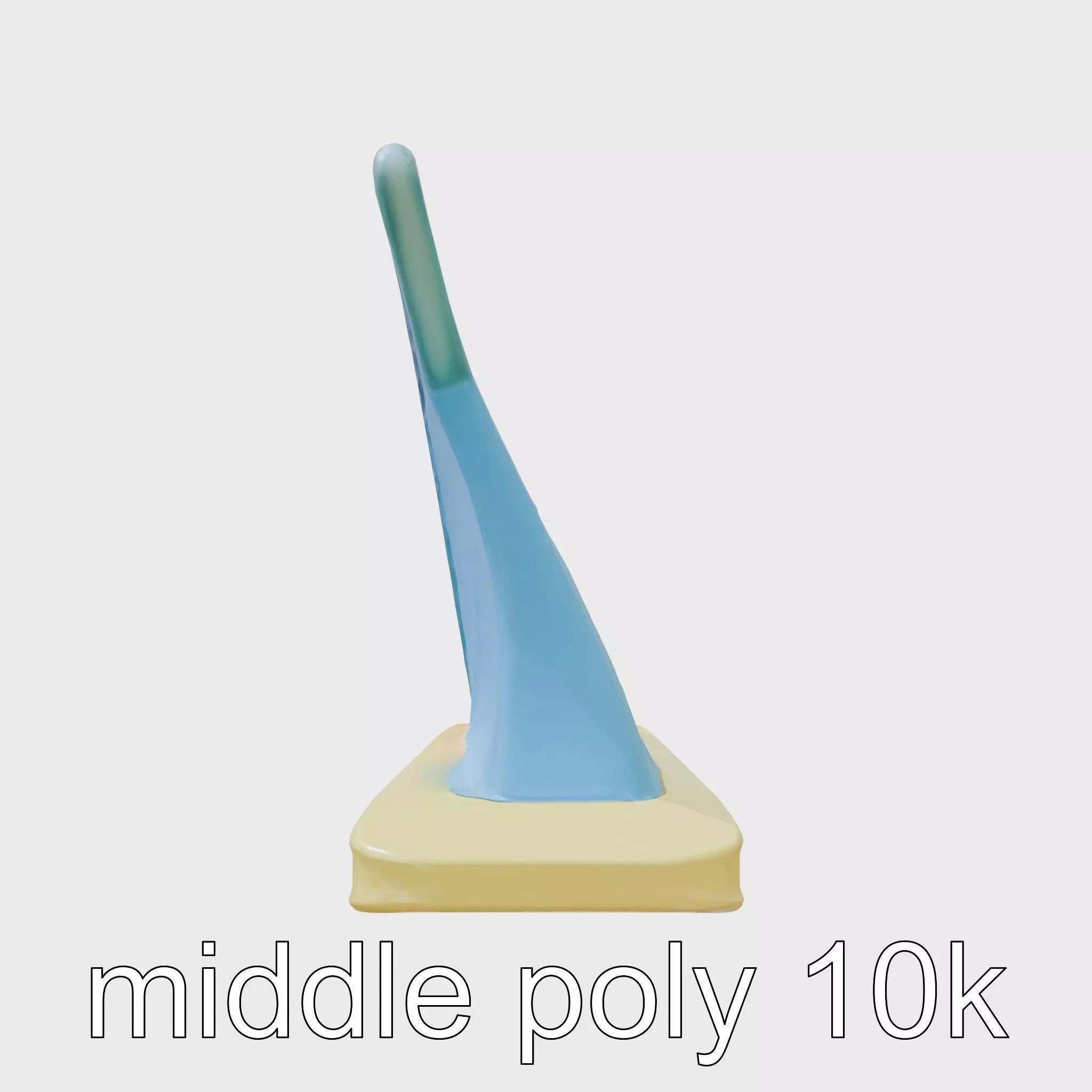 Marine Surfboard Fin with Curved Blade Design Low-poly 3D model_0