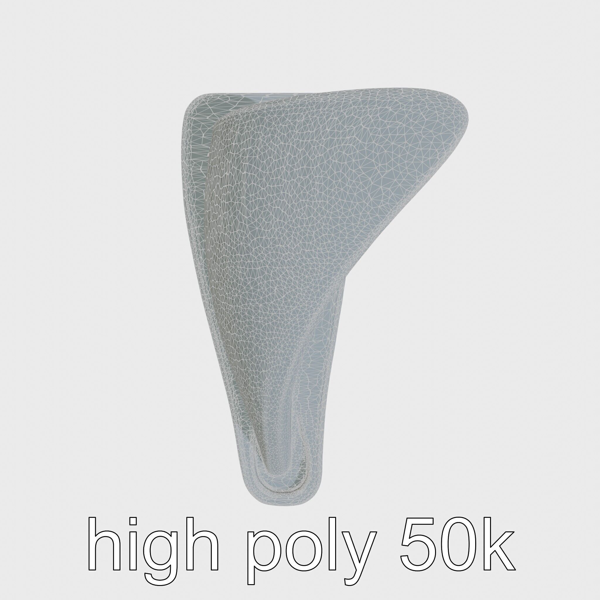 Marine Surfboard Fin with Curved Blade Design Low-poly 3D model_15