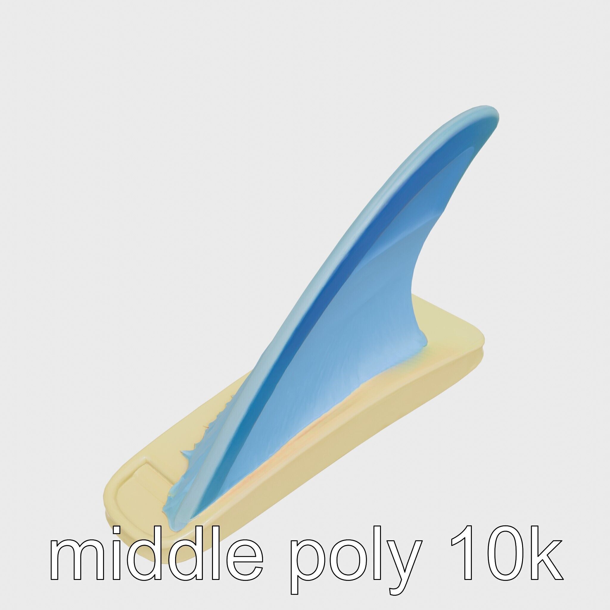 Marine Surfboard Fin with Curved Blade Design Low-poly 3D model_12