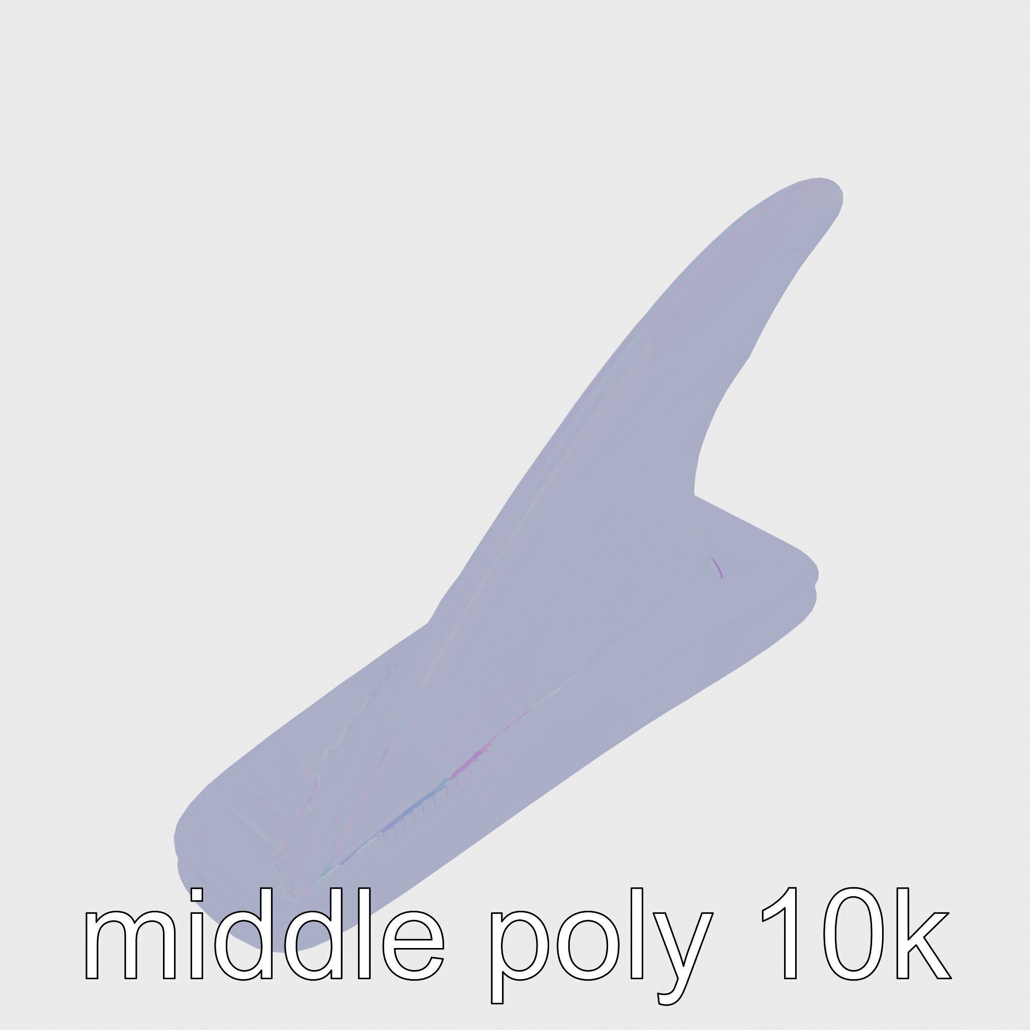 Marine Surfboard Fin with Curved Blade Design Low-poly 3D model_17