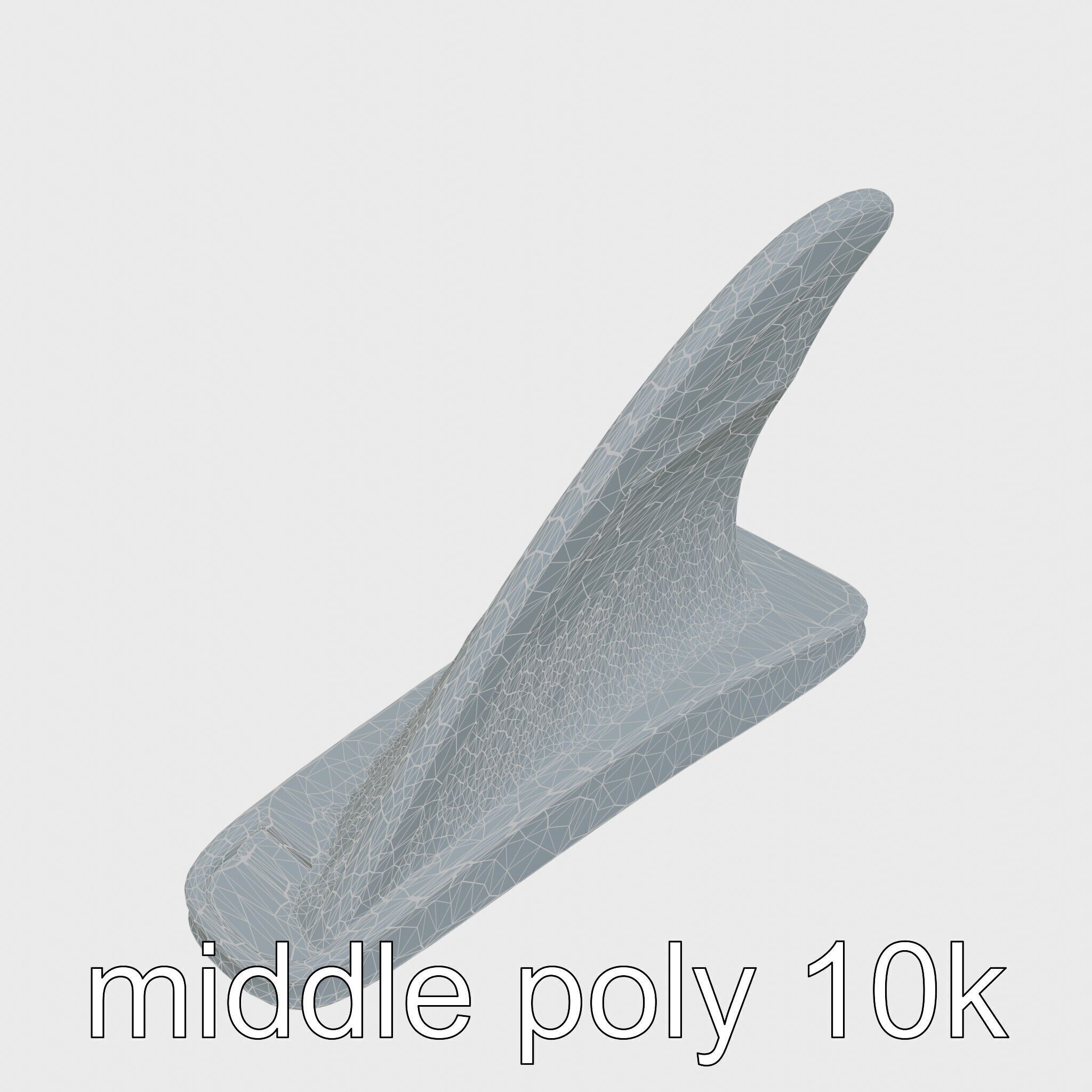 Marine Surfboard Fin with Curved Blade Design Low-poly 3D model_29