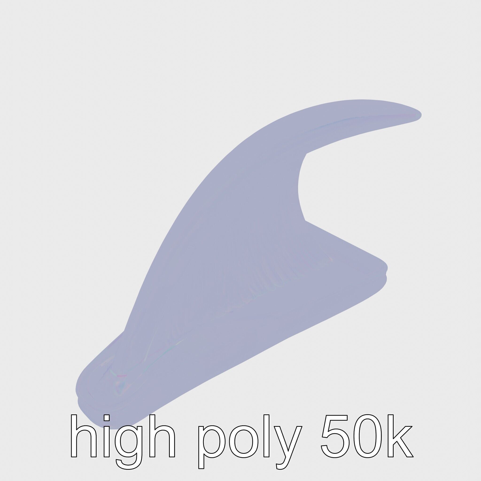 Marine Surfboard Fin with Curved Blade Design Low-poly 3D model_16