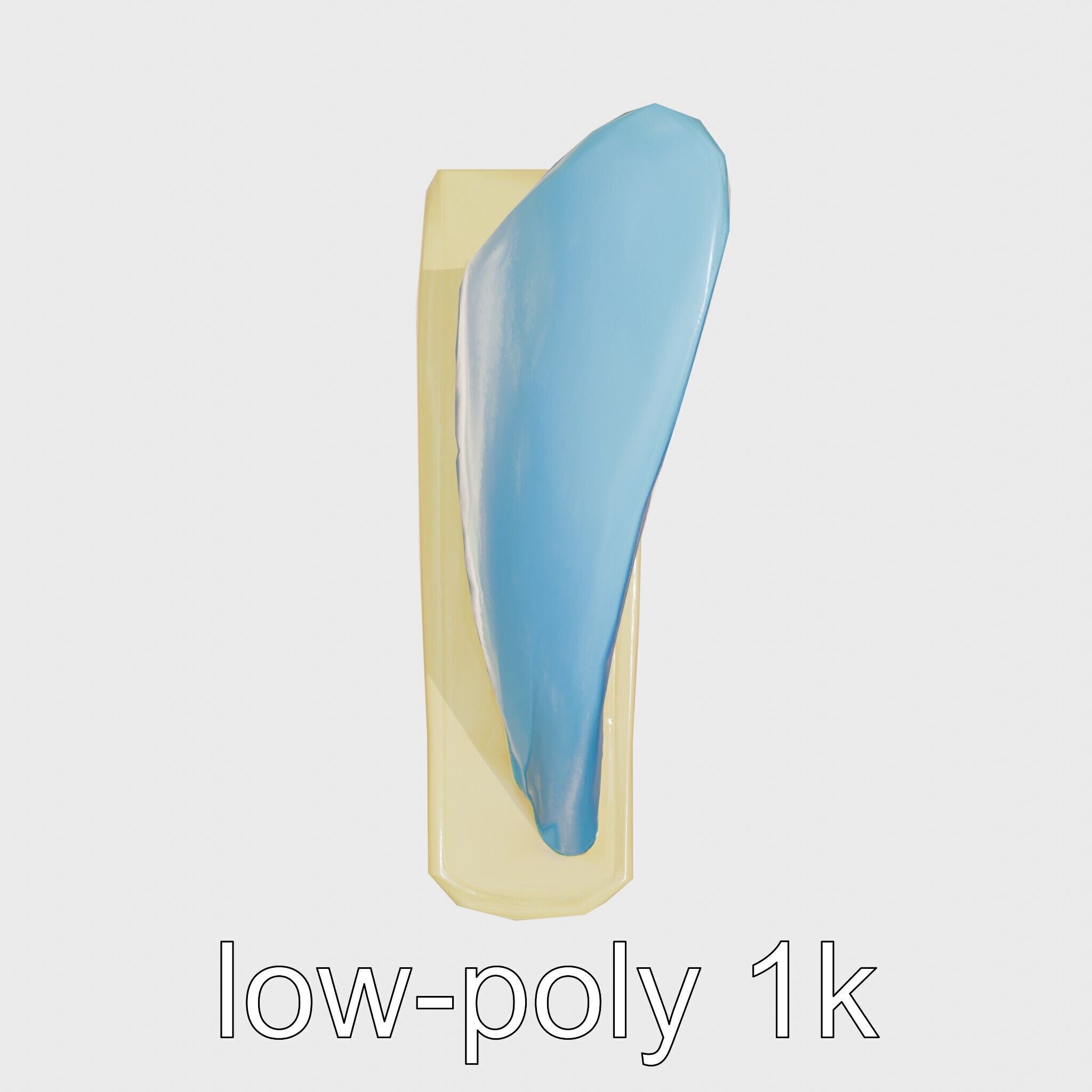 Marine Surfboard Fin with Curved Blade Design Low-poly 3D model_20