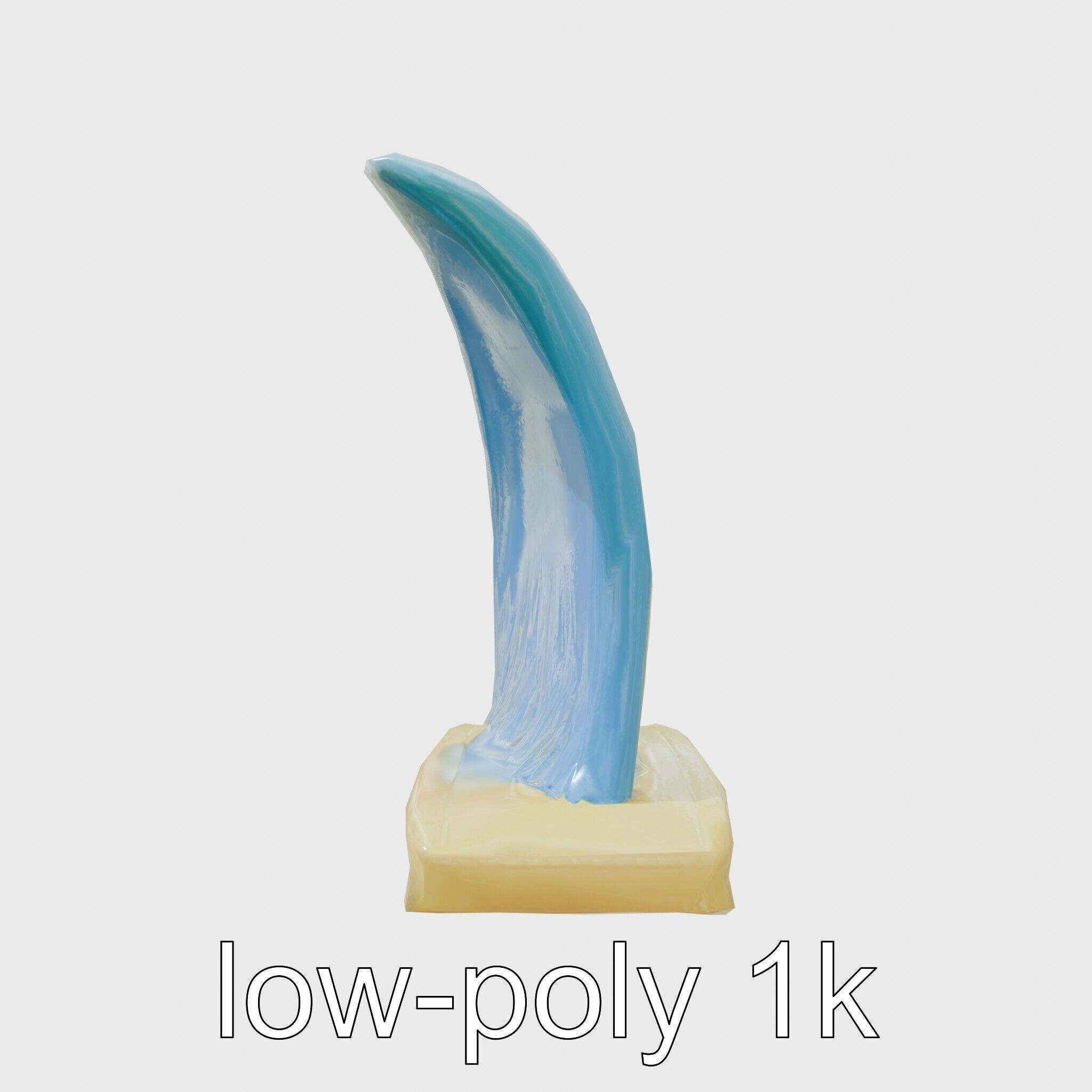 Marine Surfboard Fin with Curved Blade Design Low-poly 3D model_7