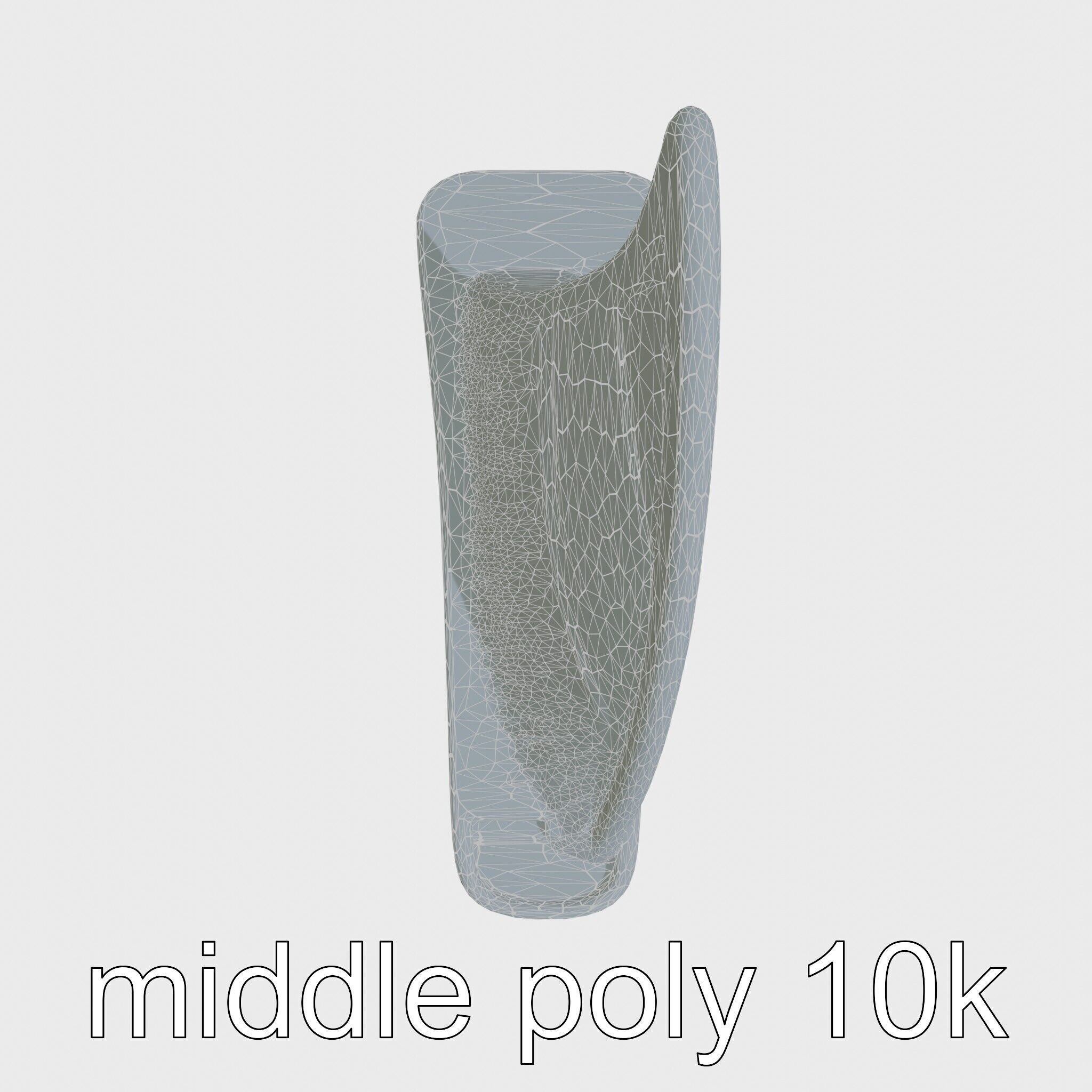 Marine Surfboard Fin with Curved Blade Design Low-poly 3D model_27