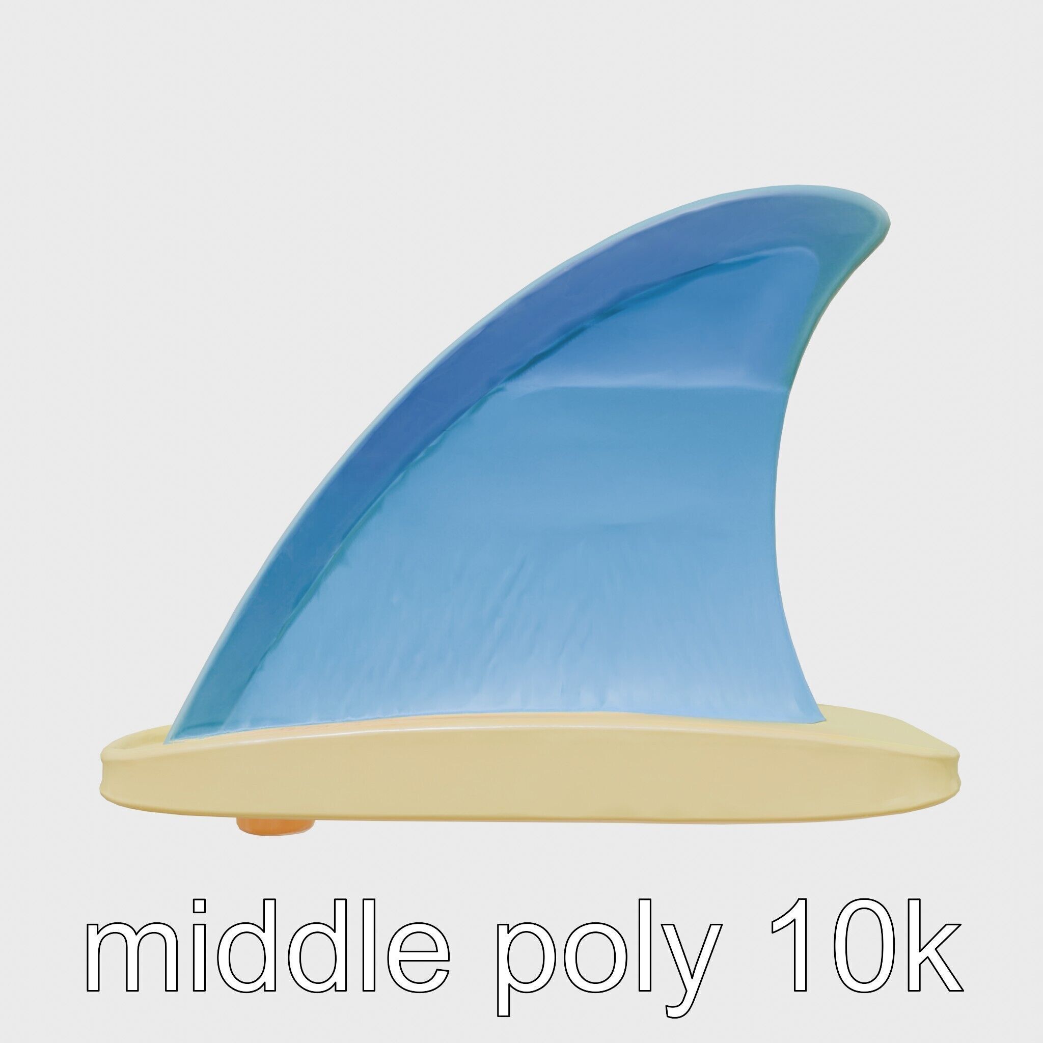 Marine Surfboard Fin with Curved Blade Design Low-poly 3D model_22