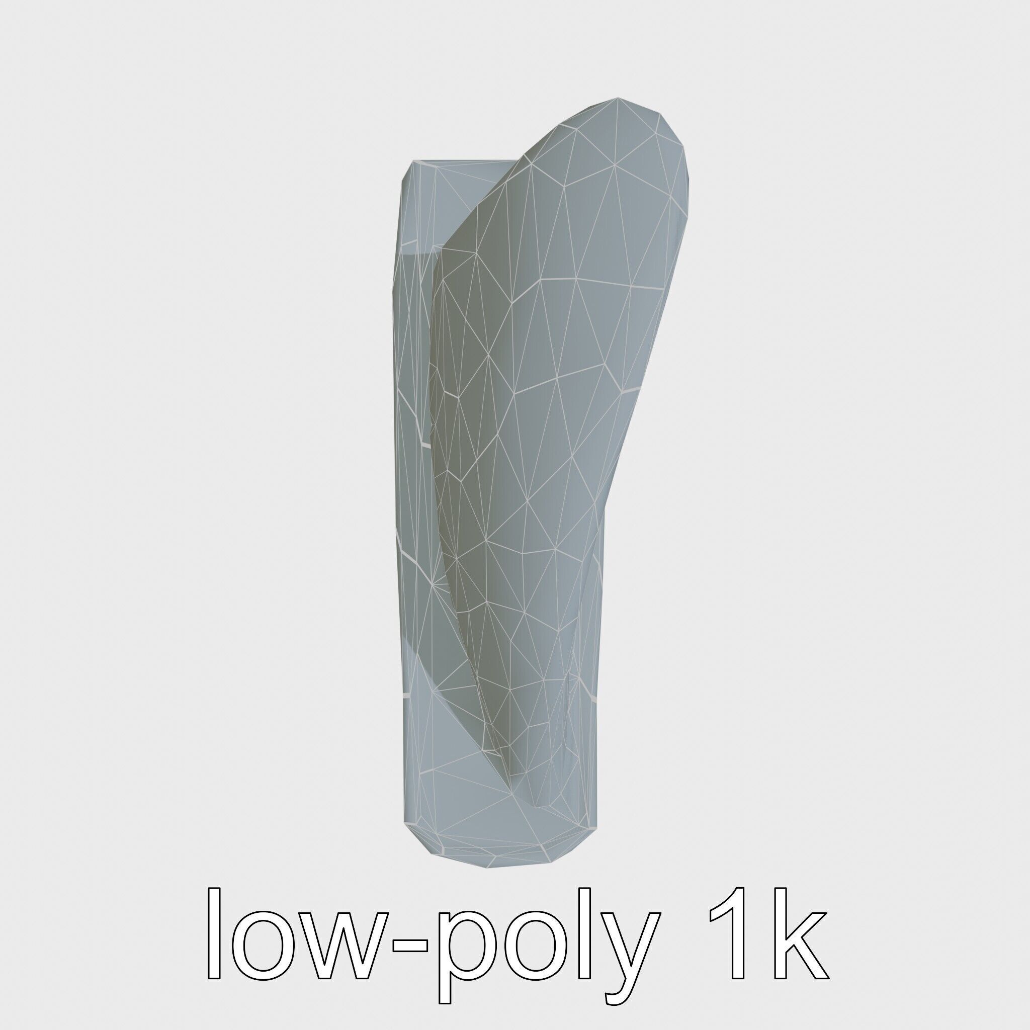 Marine Surfboard Fin with Curved Blade Design Low-poly 3D model_24