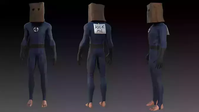 Spider-Man Bag Man Marvel 3D Model High-Quality Rigged Low-poly 3D model