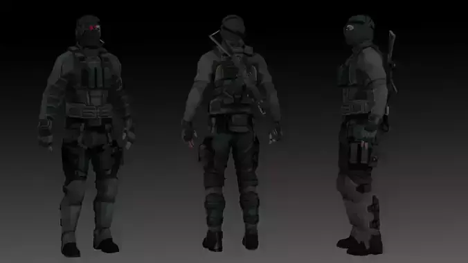 Kestrel Splinter Cell Conviction 3D Model High-Quality Rigged Free low-poly 3D model