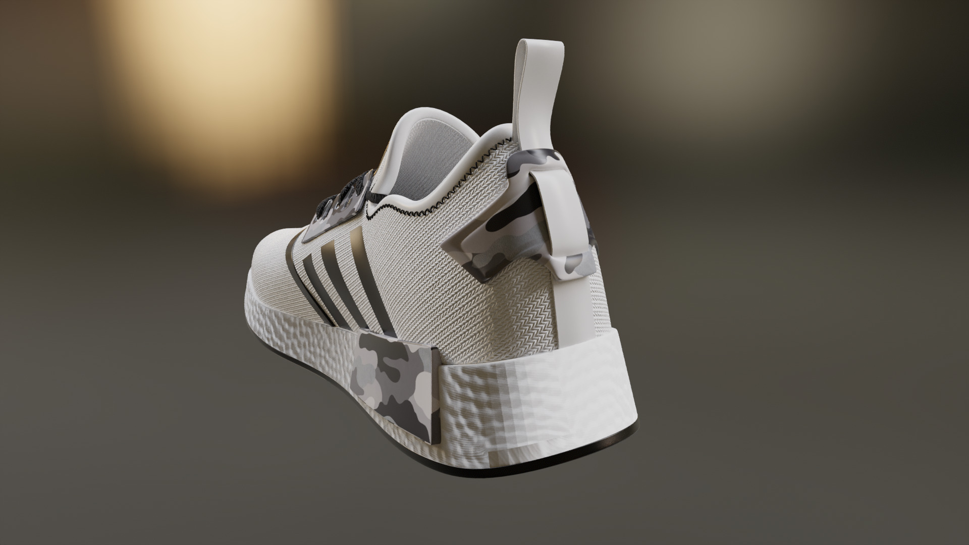 Adidas NMD R1 Shoe 3D Model GameReady VR and Rendering Low-poly 3D model_6