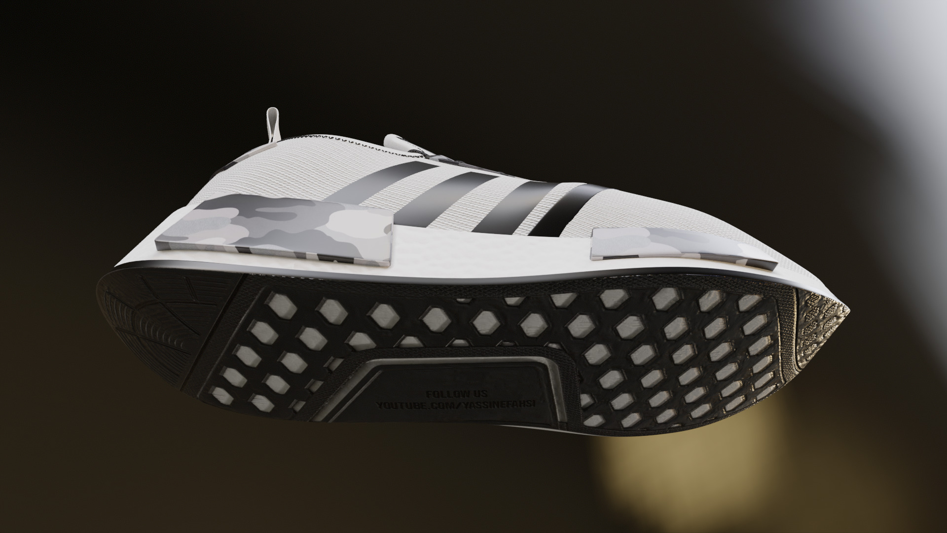 Adidas NMD R1 Shoe 3D Model GameReady VR and Rendering Low-poly 3D model_5