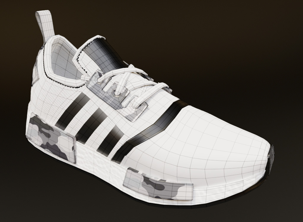 Adidas NMD R1 Shoe 3D Model GameReady VR and Rendering Low-poly 3D model_12