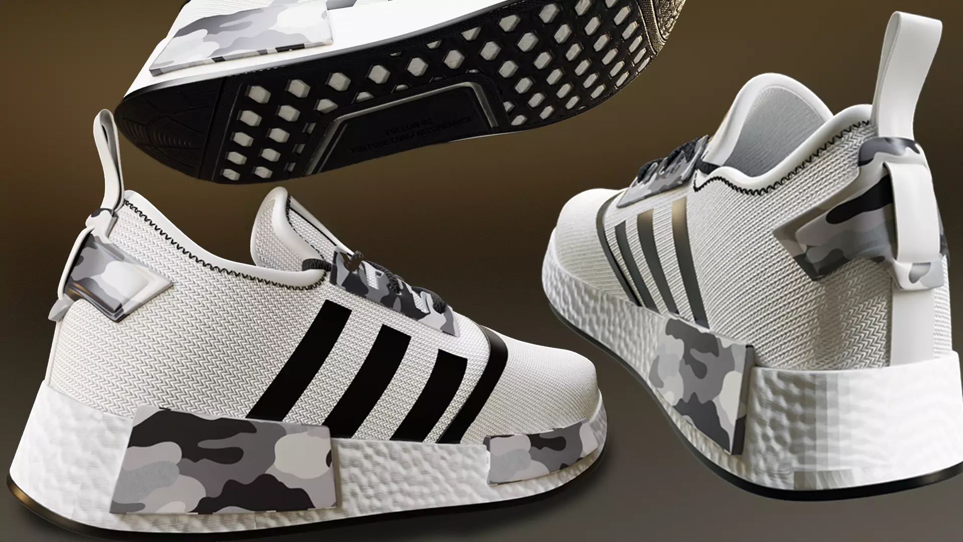 Adidas NMD R1 Shoe 3D Model GameReady VR and Rendering Low-poly 3D model_0