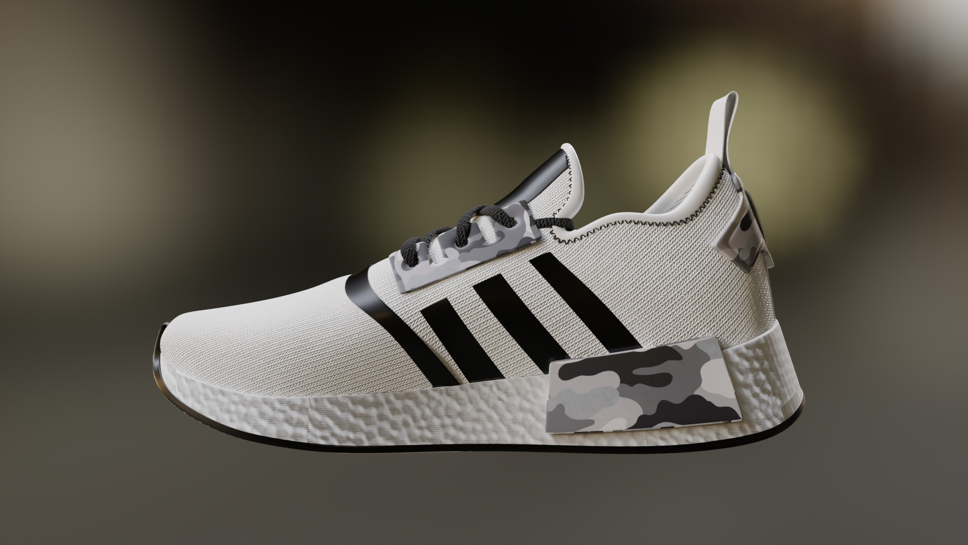 Adidas NMD R1 Shoe 3D Model GameReady VR and Rendering Low-poly 3D model_3