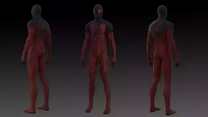 Scarlet Spider Kaine Parker 3D Model High-Quality Rigged Low-poly 3D model