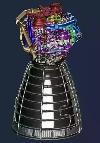 RS-25 Space Shuttle Rocket Engine Detail up version