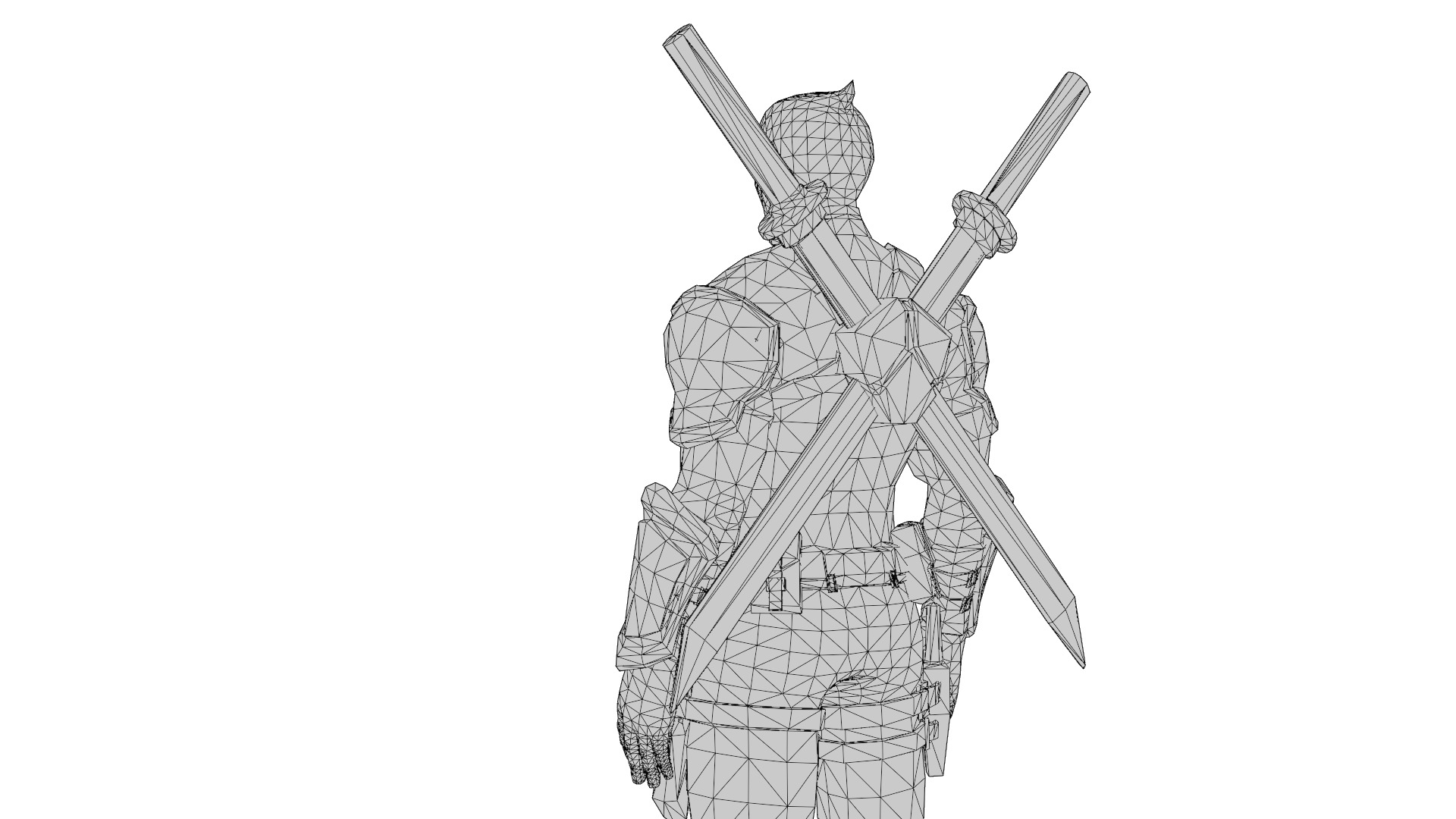 Deadpool Marvel 3D Model High-Quality Rigged Low-poly 3D model_15