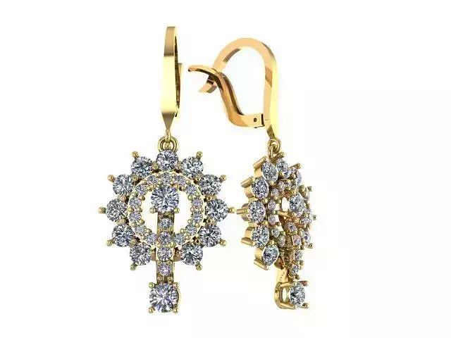 earrings jewellry 3d