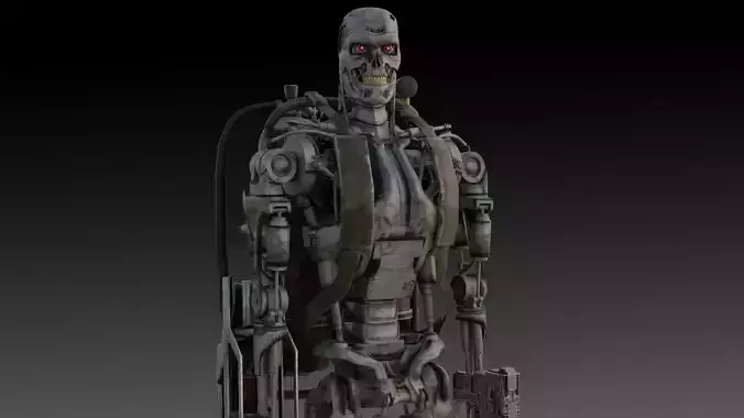 T-800 Terminator 3D Model High-Quality Rigged Low-poly 3D model