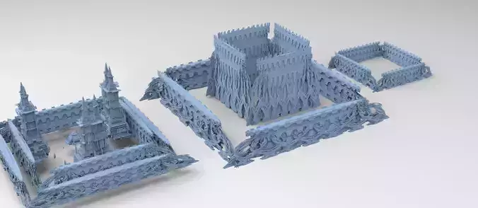 Forest Sci fi fi temple 3 walls 