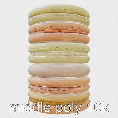 Macaron Tower Pastel Colors Stack Low-poly 3D model