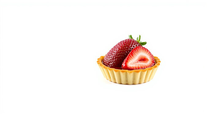 Realistic Strawberry Tart with Golden Crust Low-poly 3D model 4