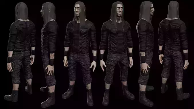 Heavy Metal Head Low-poly 3D model