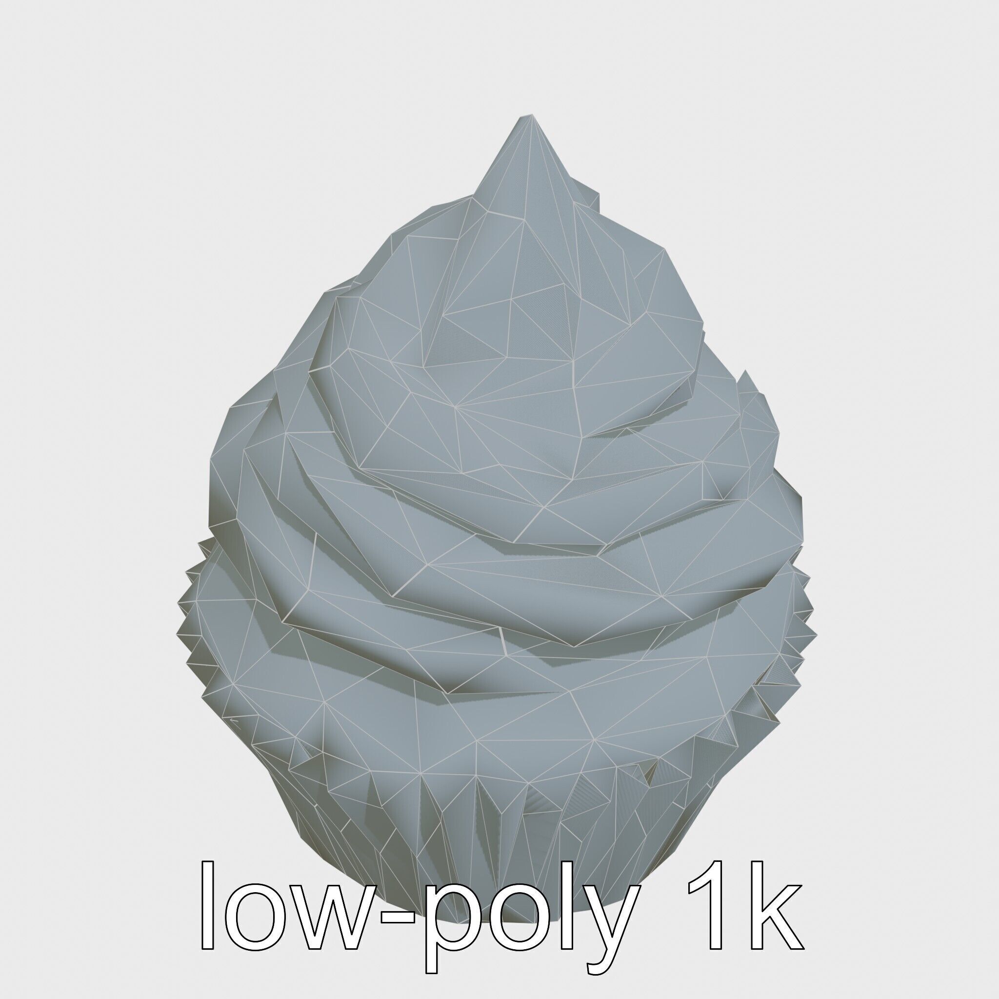 Realistic Vanilla Cupcake with Cream Swirls and Sprinkles Low-poly 3D model_25