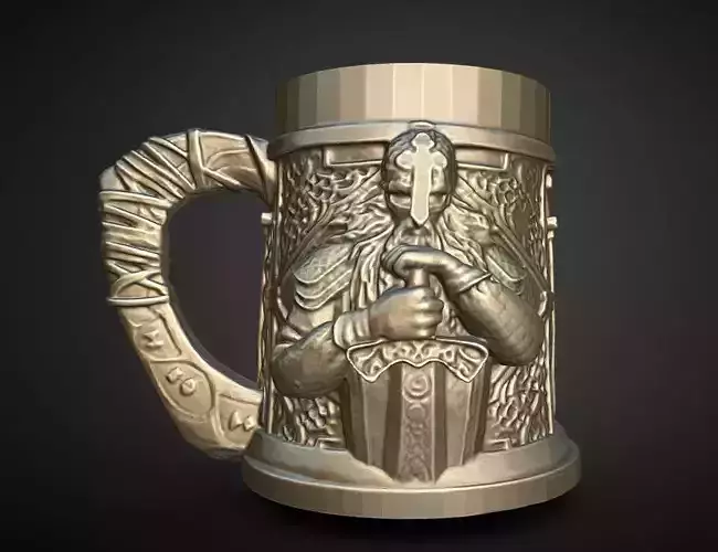 viking drengr warrior mug 3D print model