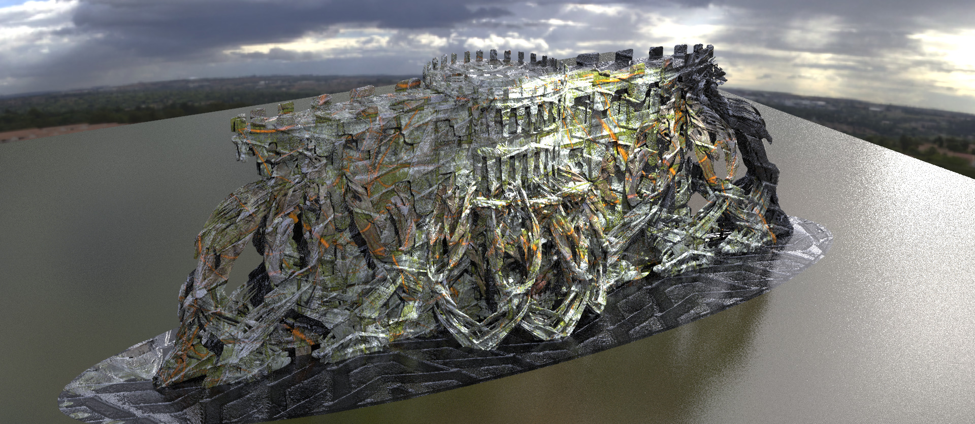 Forest Sci fi fi Halls 2  3D model_1