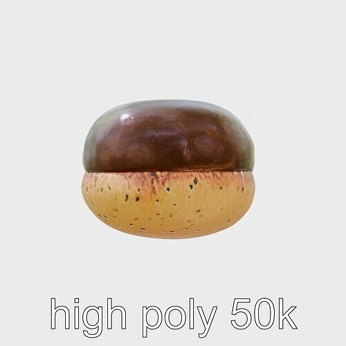 Realistic Chocolate Eclair with Cream Filling Low-poly 3D model 3