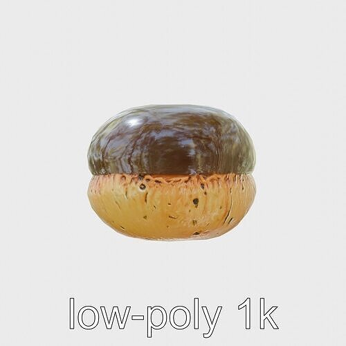 Realistic Chocolate Eclair with Cream Filling Low-poly 3D model 5