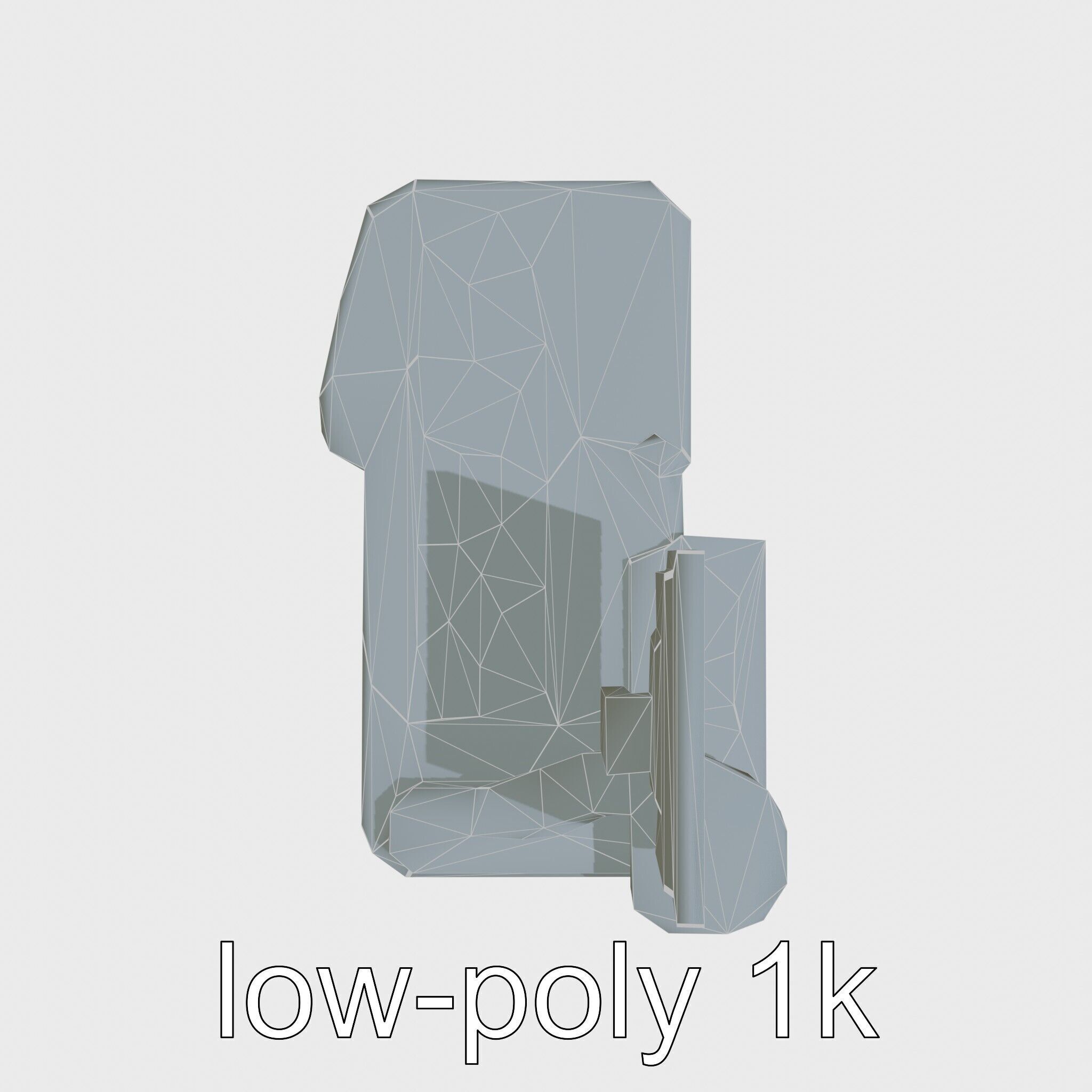 Healthcare Imaging Trolley with Swivel Screen Low-poly 3D model_16
