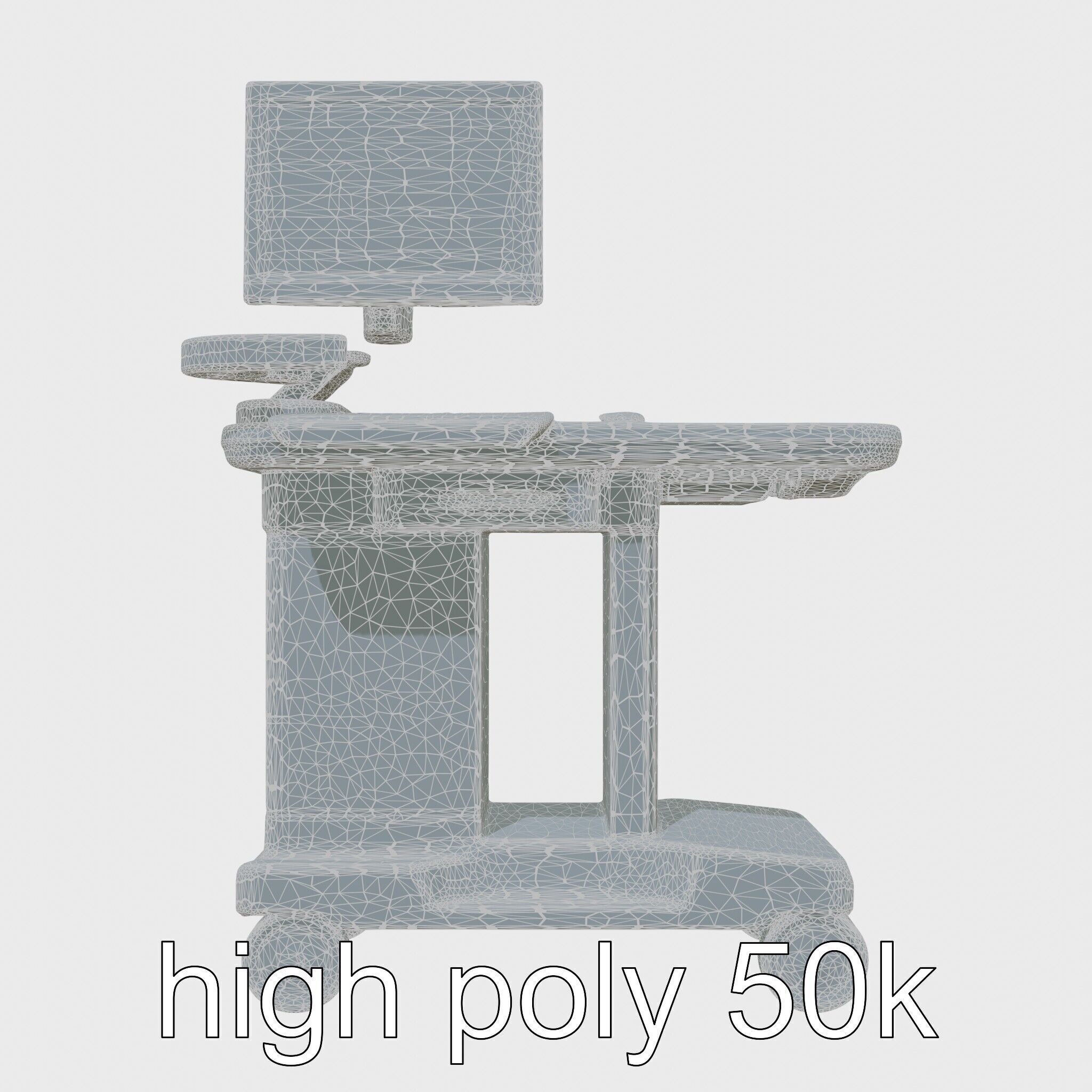 Healthcare Imaging Trolley with Swivel Screen Low-poly 3D model_31