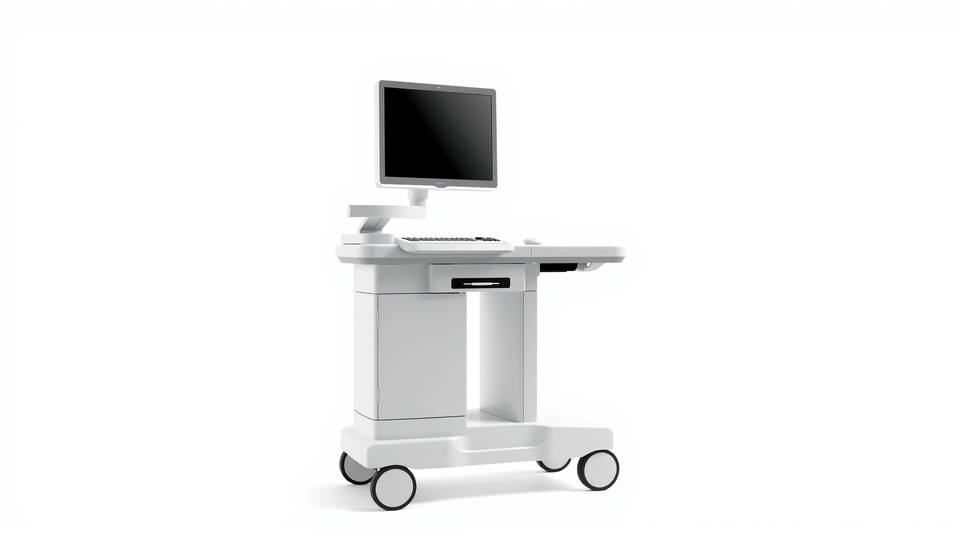 Healthcare Imaging Trolley with Swivel Screen Low-poly 3D model_6