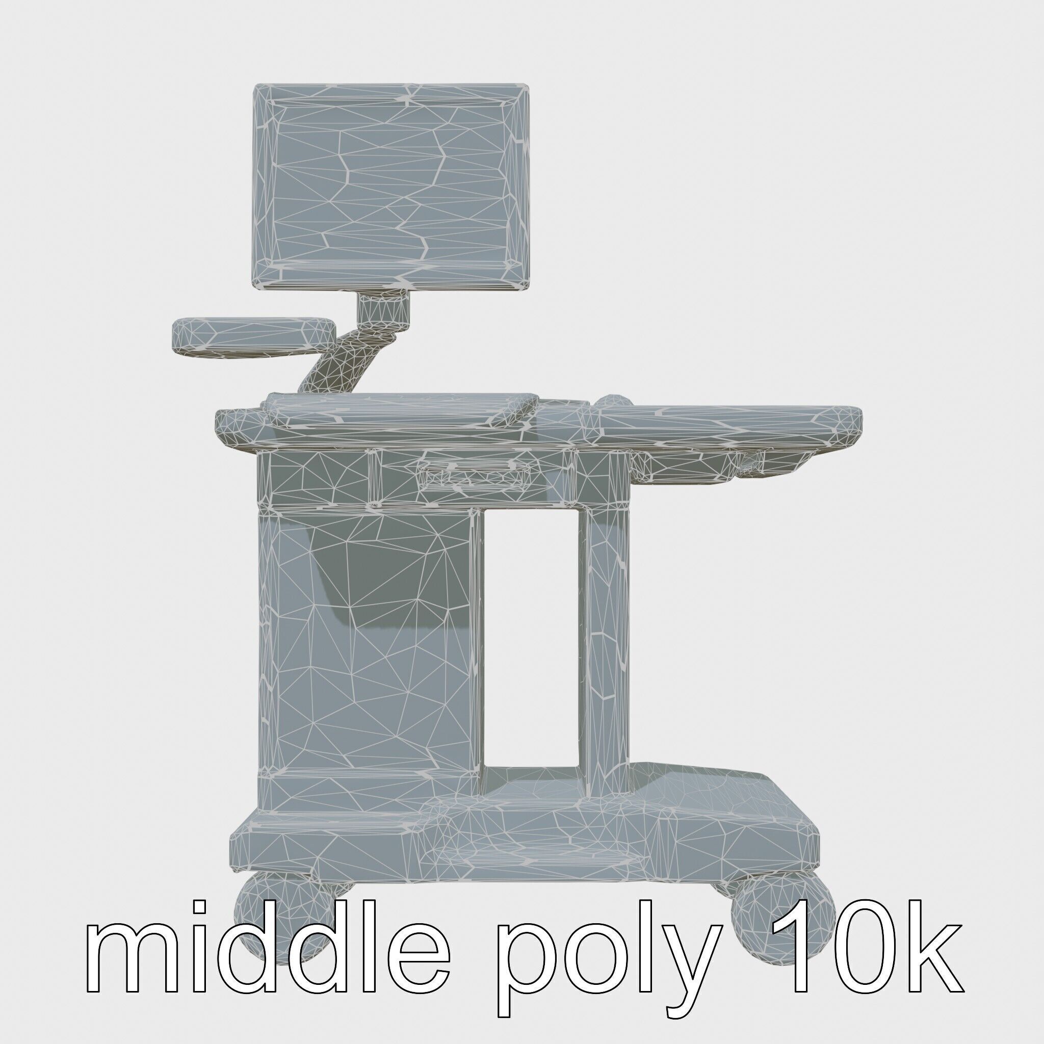 Healthcare Imaging Trolley with Swivel Screen Low-poly 3D model_28