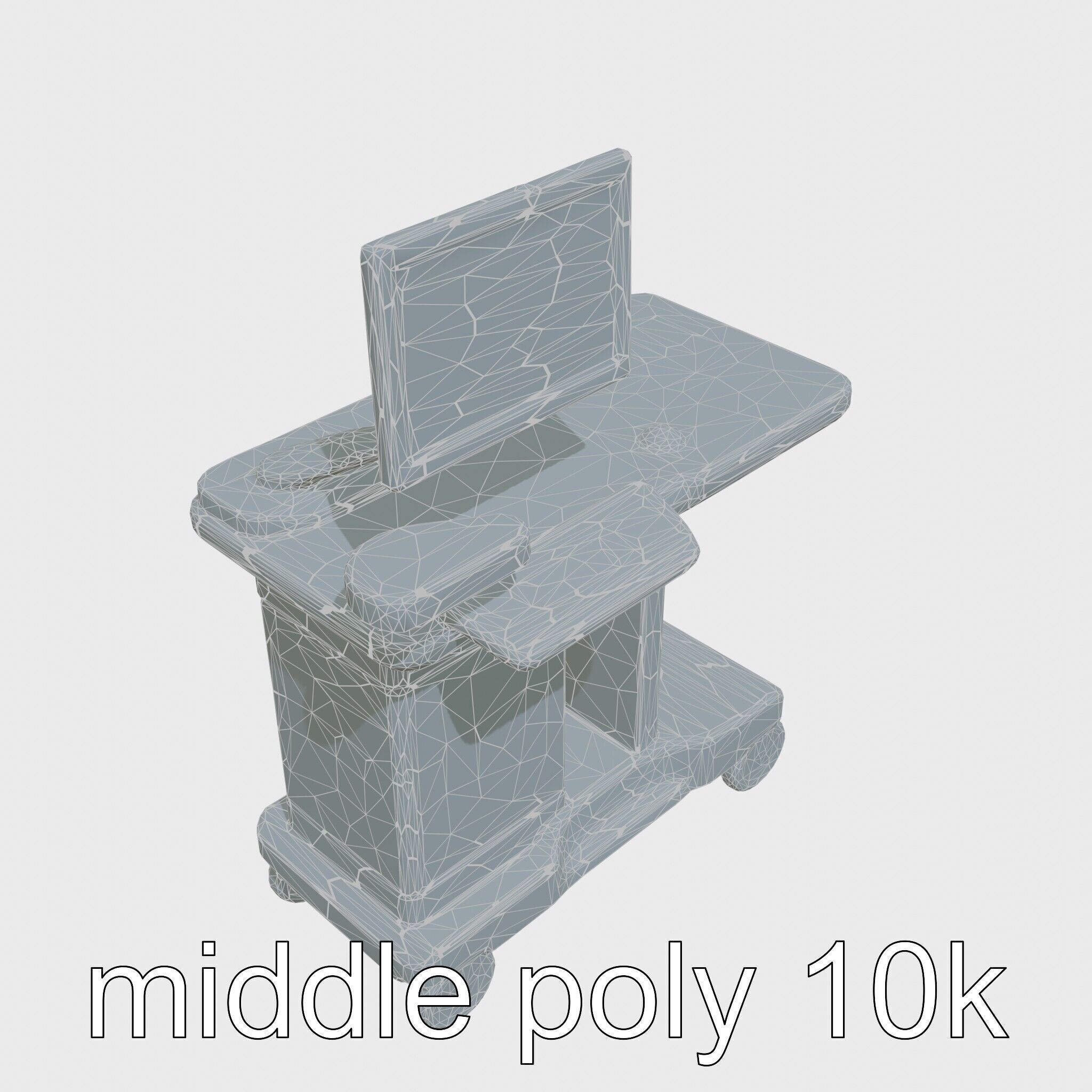 Healthcare Imaging Trolley with Swivel Screen Low-poly 3D model_15